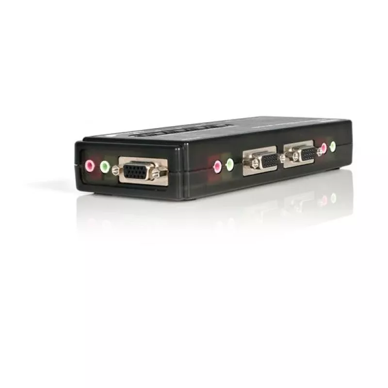 StarTech.com 4-Port schwarzer USB-KVM-Switch-Kit mit Kabeln und Audio
