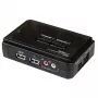 StarTech.com 2-Port Schwarz USB KVM Switch Kit mit Audio und Kabeln