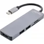 InLine Multi-Hub USB 3.2 Gen.1, 2x USB-A, HDMI 4K/30Hz, Kartenleser, Alu, grau
