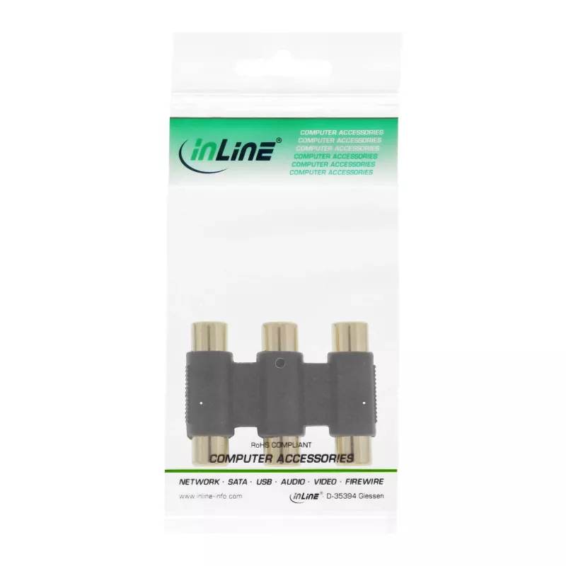 InLine Audio Adapter 3x Cinch-Buchse/Buchse vergoldet 99319