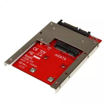 StarTech.com mSATA SSD zu 2,5-Zoll-SATA-Adapterkonverter, SATA, mSATA, Schwarz, Rot, Silber, CE, FCC, 6 Gbit/s, -40 - 85 °C