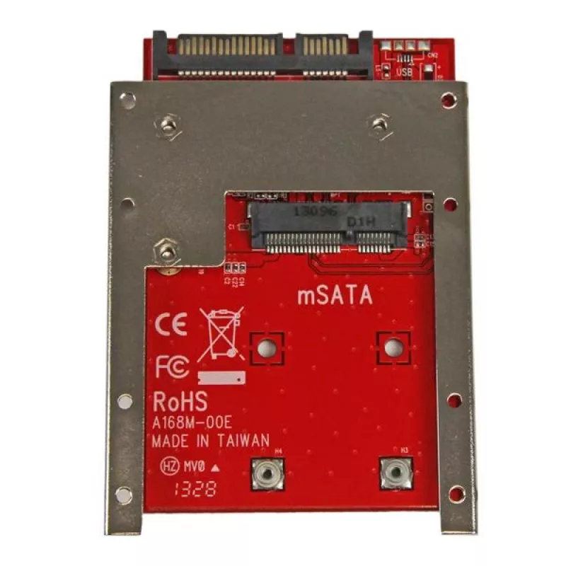 StarTech.com mSATA SSD zu 2,5-Zoll-SATA-Adapterkonverter, SATA, mSATA, Schwarz, Rot, Silber, CE, FCC, 6 Gbit/s, -40 - 85 °C