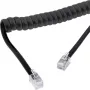 InLine Handset-Spiralkabel, RJ10 4P4C M/M, schwarz, max. 2 m