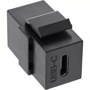 InLine USB 3.1 Snap-In-Modul, USB-C Buchse/Buchse, schwarzes Gehäuse