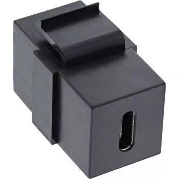 InLine USB 3.1 Snap-In-Modul, USB-C Buchse/Buchse, schwarzes Gehäuse