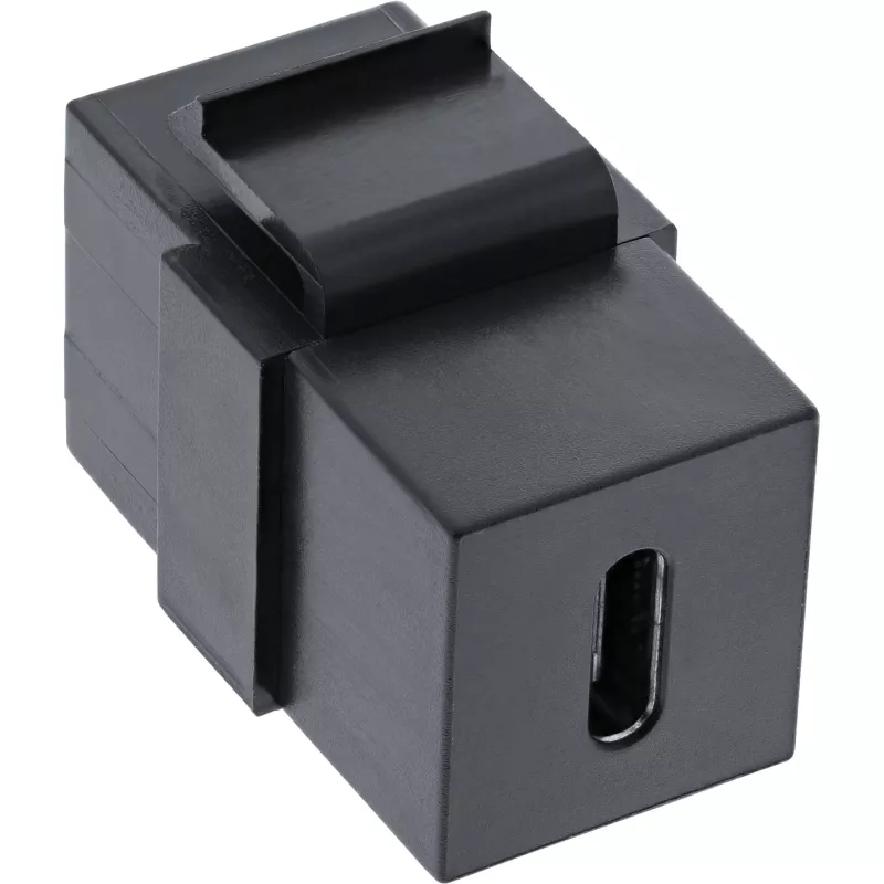 InLine USB 3.1 Snap-In-Modul, USB-C Buchse/Buchse, schwarzes Gehäuse