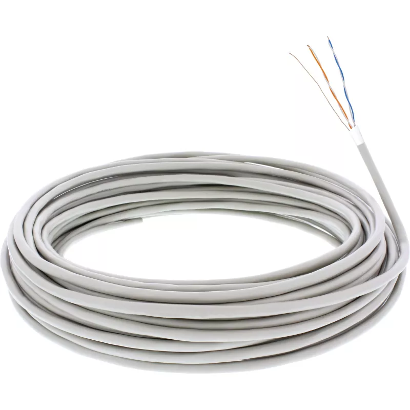 InLine Telefon-Installationskabel 4 Draht massiv 2x2x0,6mm geschirmt 100m
