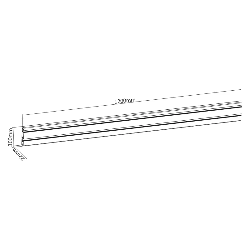 InLine Aluminium Slatwall Panel zur Wandmontage, weiß, 1,2 m