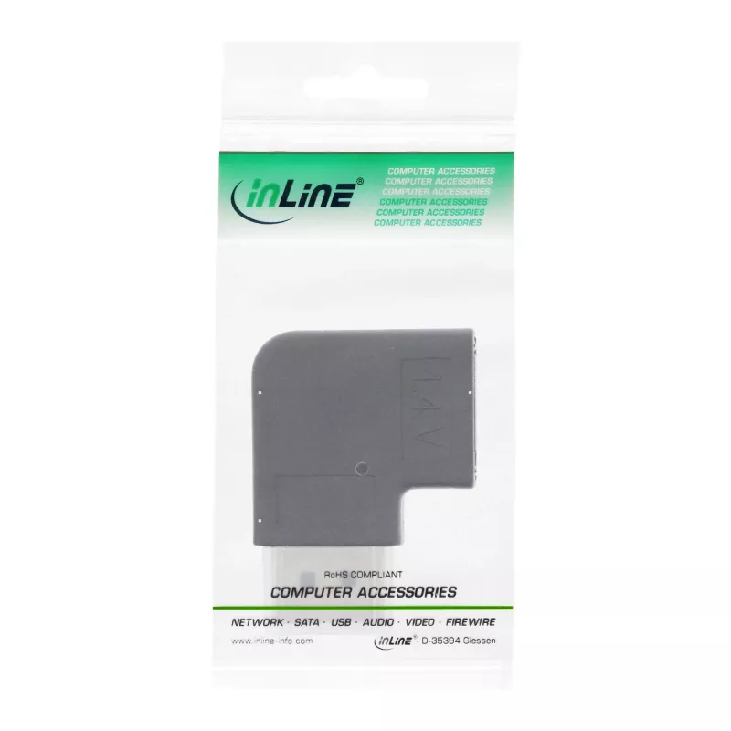 InLine DisplayPort-Adapter DisplayPort Stecker Buchse links gewinkelt 17199L