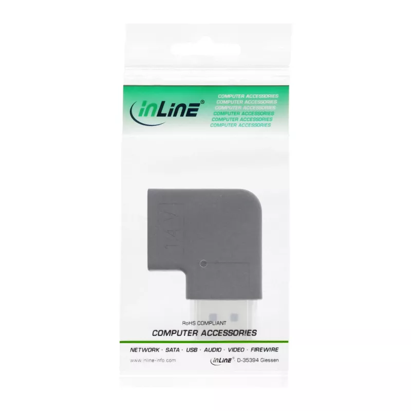 InLine DisplayPort-Adapter, DisplayPort Stecker / Buchse rechtwinklig