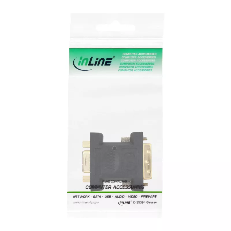 InLine DVI-A Adapter DVI 12+5 Stecker auf VGA 15HD Buchse vergoldet