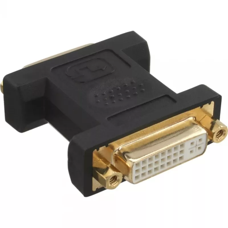 InLine DVI-I Adapter Digital + Analog 24+5 Buchse / Buchse Schwarz vergoldet