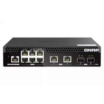 QNAP QSW-M2106R-2S2T Netzwerk-Switch Managed L2 10G Ethernet (100/1000/10000) 1U Schwarz