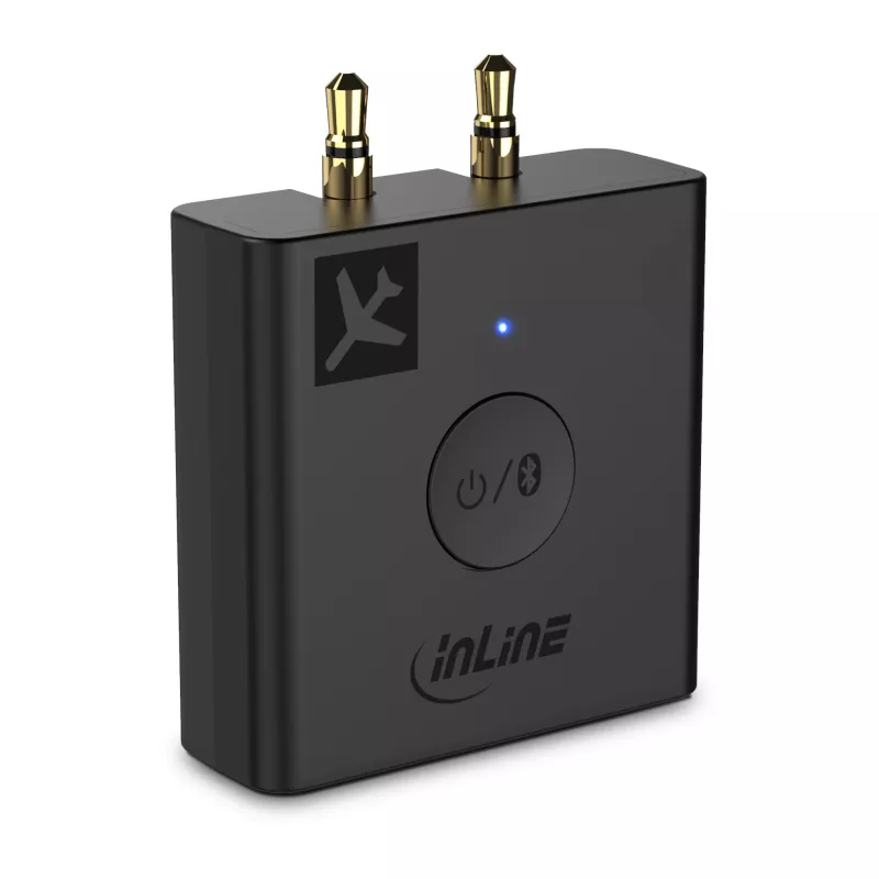 InLine Airplane Bluetooth Audio Transmitter, BT 5.0, aptX HD/LL