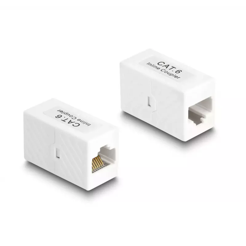 Netzwerkkabel DeLOCK Adapter RJ45-Buchse auf RJ45-Buchse Cat.6 UTP 1m Weiß