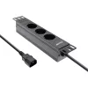 InLine 10-Zoll-Steckdosenleiste 3-fach Schutzkontakt C14-Anschluss 3 AC-Steckdosen 10 A