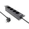 InLine 10-Zoll-PDU, 4-fach-Schutzkontakt, ohne Schalter, 2 m, schwarz