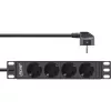 InLine 10-Zoll-PDU, 4-fach-Schutzkontakt, ohne Schalter, 2 m, schwarz