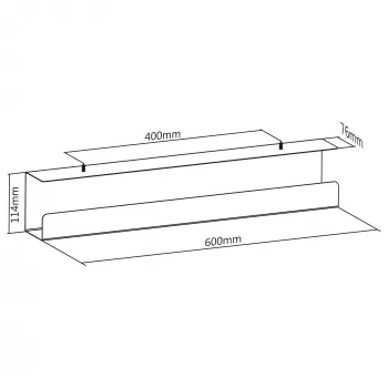 InLine Untertisch-Kabelmanagementsystem 23190W — Stahl, weiß, 114×600×76 mm