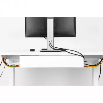 InLine Untertisch-Kabelmanagementsystem 23190W — Stahl, weiß, 114×600×76 mm