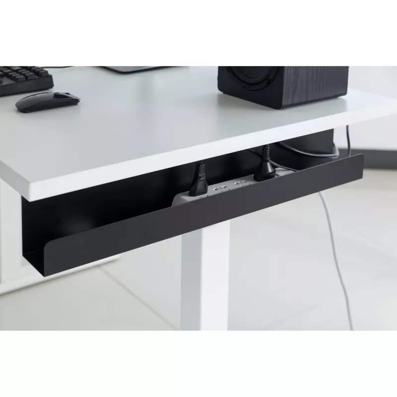 Kabelmanagementsystem Untertisch InLine 23190B, Stahl, schwarz, 114×600×76 mm