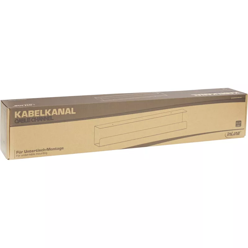 Kabelmanagementsystem Untertisch InLine 23190B, Stahl, schwarz, 114×600×76 mm
