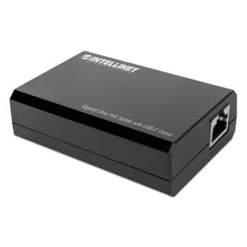 Intellinet PoE-Splitter mit USB-C-Ausgang, PoE++ / 4PPoE, Gigabit Ultra, IEEE 802.3bt, RJ45 Ein- und Ausgangsports, bis zu 45 W USB-C-Ausgang