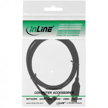 InLine USB Typ A Stecker / Mini 5‑Pin Stecker aufwärts abgewinkelt 90°, schwarz, 2 m