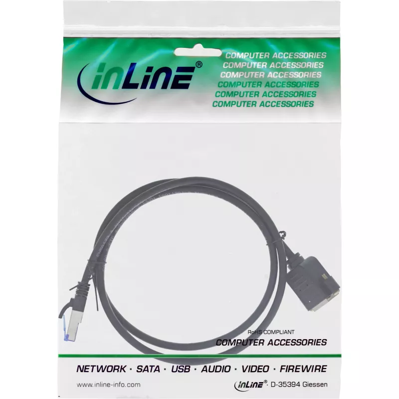 InLine Patchkabel mit eingebauter Verlängerung, S/FTP (PiMf), Cat.6A, LSZH, Kupfer, 1,5 m