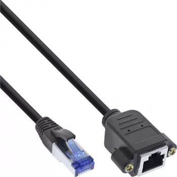 InLine Patchkabel integrierte Verlängerung, S/FTP (PiMf), Cat.6A, LSZH, Kupfer, 2m