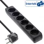 InLine Steckdosenleiste, 6-fach Schutzkontakt CEE 7/3, schwarz, 1,5 m