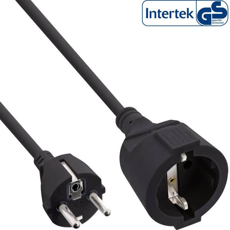 Stromverlängerungskabel InLine 16410 schwarz 10 m mit Kindersicherung