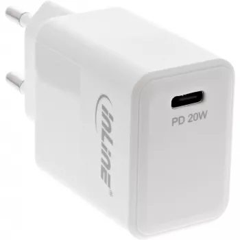InLine USB PD Ladegerät Einzel-USB-C, Power Delivery, 20W, weiß