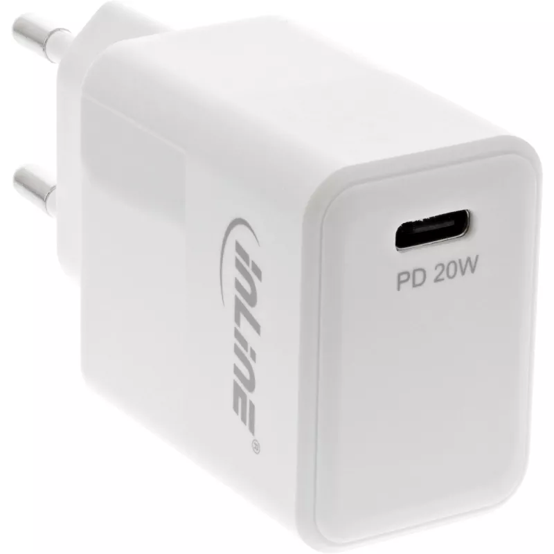 InLine USB PD Ladegerät Einzel-USB-C, Power Delivery, 20W, weiß