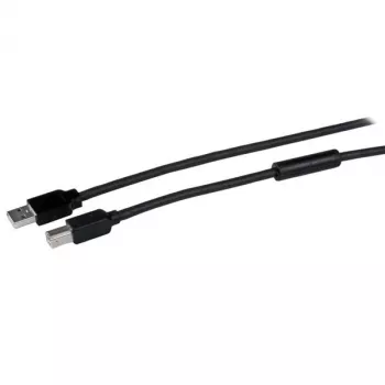 StarTech.com 15m aktives USB 2.0 A auf B Kabel, langes USB-Druckerkabel, 1x USB-A (M), 1x USB-B (M) – Schwarz