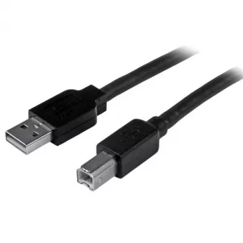 StarTech.com 15m aktives USB 2.0 A auf B Kabel, langes USB-Druckerkabel, 1x USB-A (M), 1x USB-B (M) – Schwarz