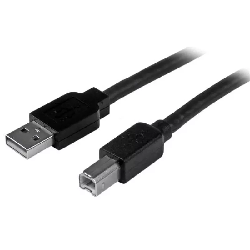 StarTech.com 15m aktives USB 2.0 A auf B Kabel, langes USB-Druckerkabel, 1x USB-A (M), 1x USB-B (M) – Schwarz