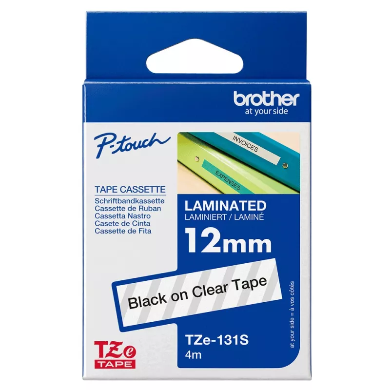 Brother TZE131S Beschriftungsband Schwarz auf transparent TZe
