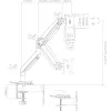 InLine Tischhalterung mit Lift und USB/Audio bis max. 82 cm 32 Zoll 9 kg