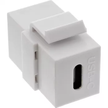 InLine USB 3.1 Snap-In-Modul, USB-C Buchse/Buchse, weißes Gehäuse