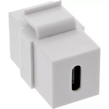 InLine USB 3.1 Snap-In-Modul, USB-C Buchse/Buchse, weißes Gehäuse
