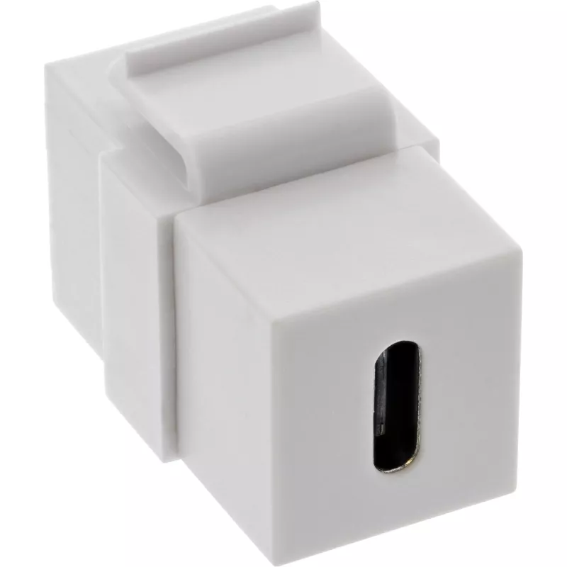 InLine USB 3.1 Snap-In-Modul, USB-C Buchse/Buchse, weißes Gehäuse