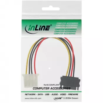 SATA-Stromadapterkabel 15-Pin-Buchse / 4-Pin-Stecker 0,15 m InLine 29669