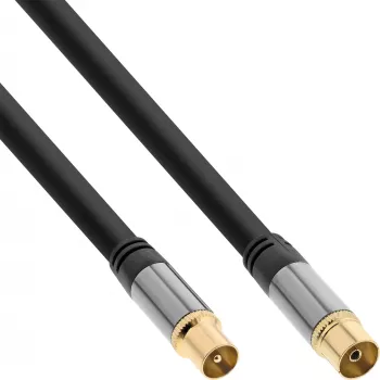 InLine Premium Antennenkabel, 4-fach geschirmt, >110 dB, schwarz, 10 m
