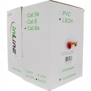 InLine Patchkabel S/FTP PiMF Cat.6A halogenfrei 500 MHz orange 100 m