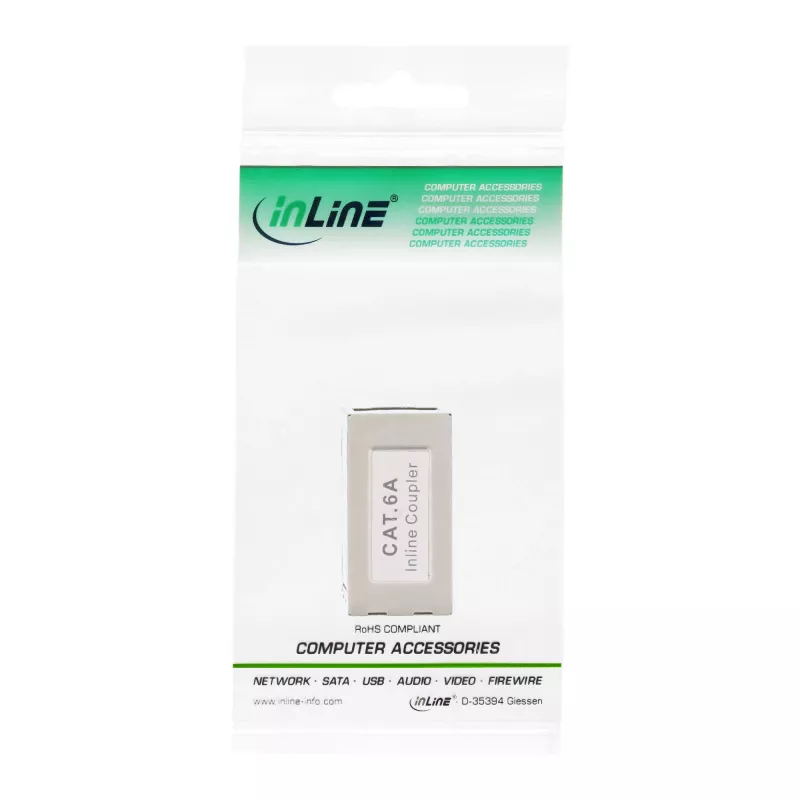 InLine Cat.6A Adapter, vollständig geschirmt, Metall, 2x RJ45 F/F, 1:1