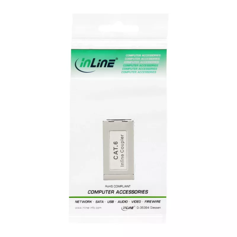 InLine Cat.6 Adapter, geschirmt, Metall, 2x RJ45 F/F, 1:1