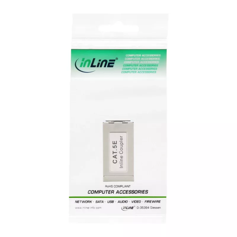 InLine Cat.5e Adapter, voll geschirmt, Metall, 2x RJ45 F/F, 1:1