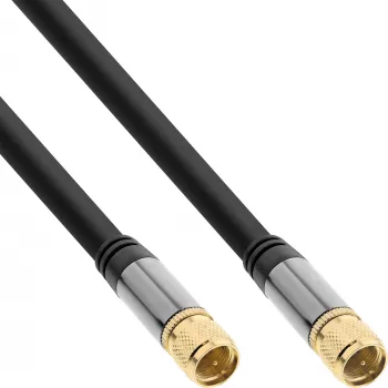 InLine Premium SAT-Kabel, 4-fach geschirmt, 2x F-Stecker, >110 dB, schwarz, 3 m