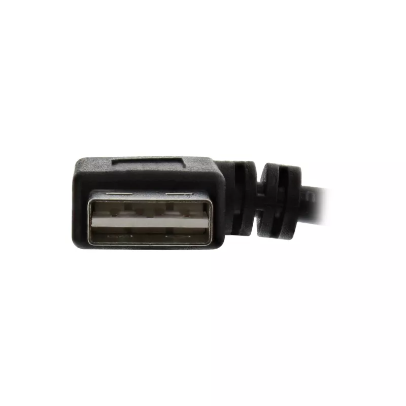 InLine USB 2.0 Smart Kabel abgewinkelt + reversibel Typ A Stecker / Buchse schwarz 2m
